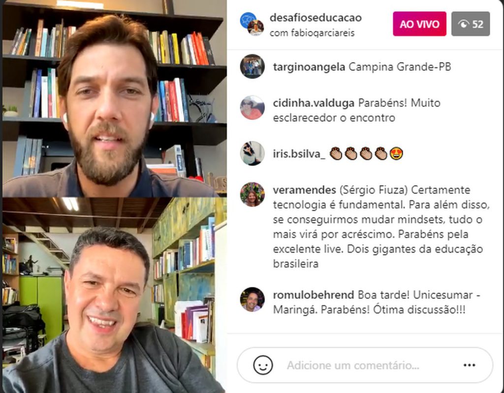 Desafios da Educação reuniu dois especialistas para falar sobre inovação e tecnologia no ensino superior. Crédito: Reprodução.