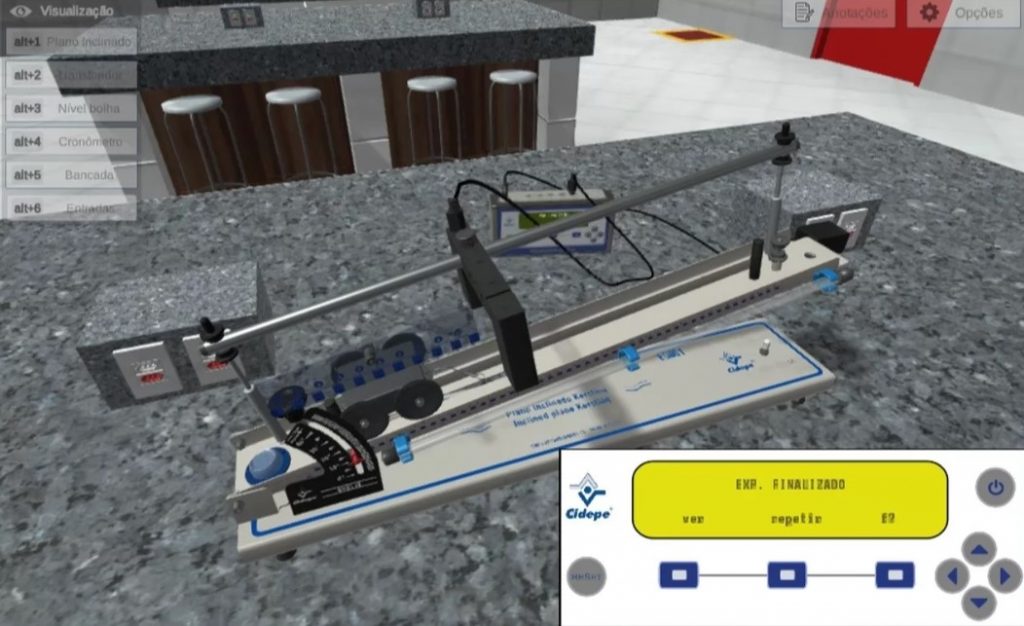 Laboratórios virtuais de Engenharias sendo utilizados.