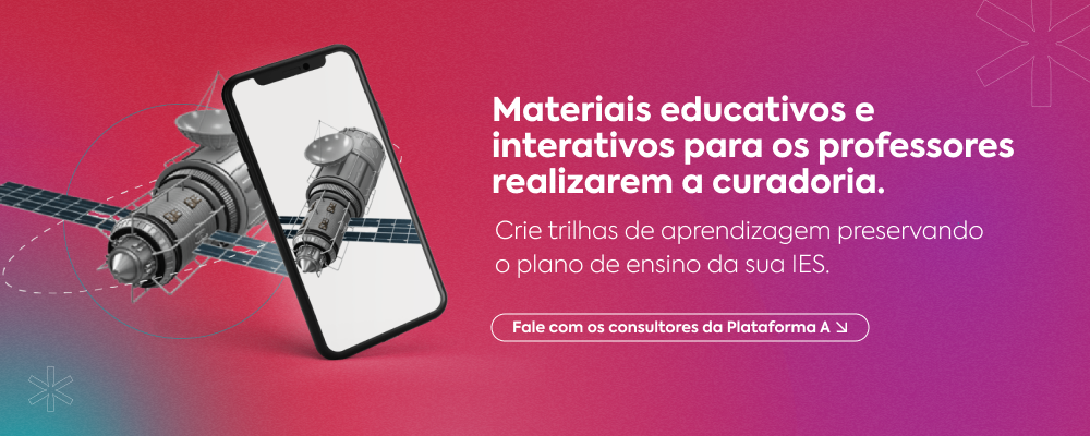 Materiais educativos e interativos para os professores realizarem a curadoria do conteúdo. 