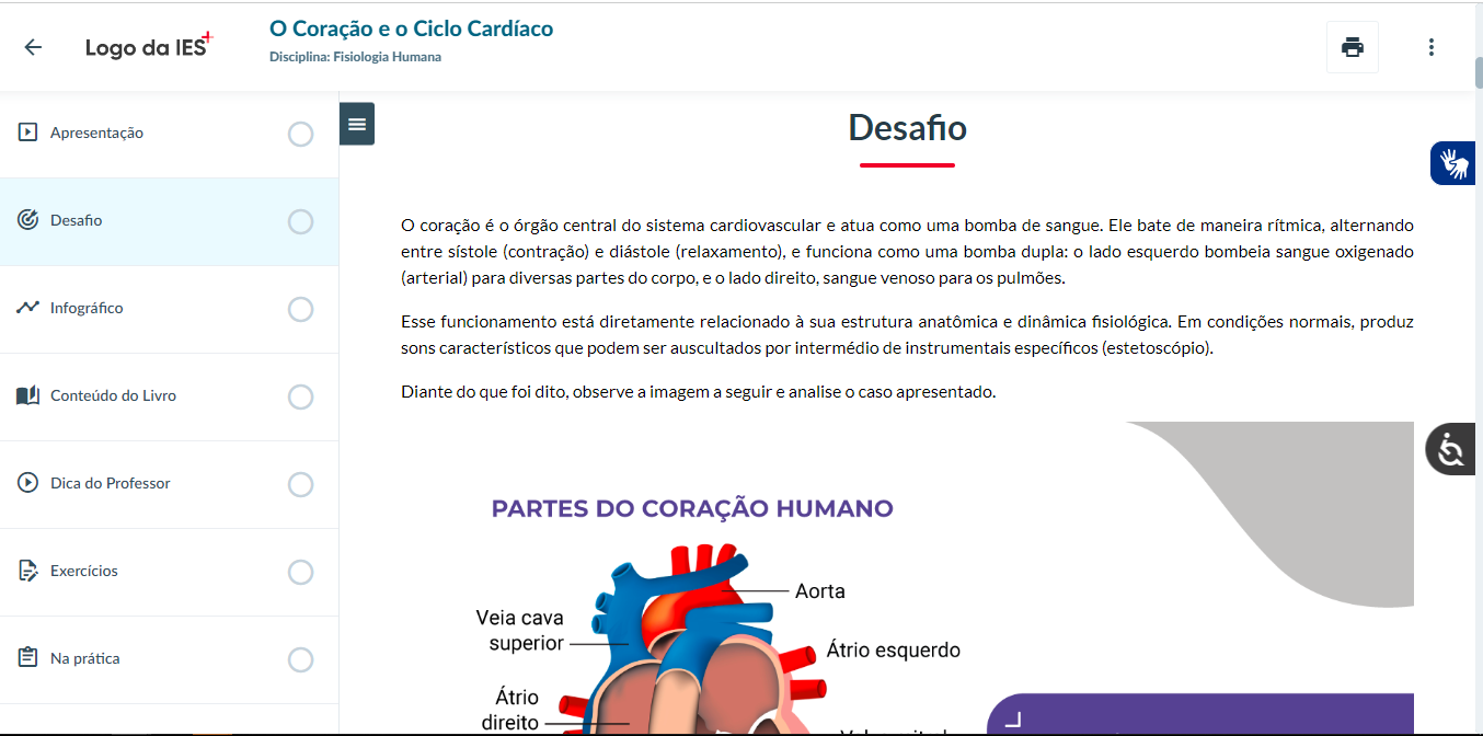 Desafio é um elemento da Unidade de Aprendizagem que apresenta de forma aprofundada atividades que abordam conflitos reais, criando conexão com o tema da aula​.