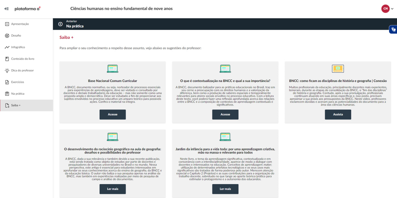 Saiba mais é um elemento da Unidade de Aprendizagem de leitura complementar dos assuntos abordados, para aprofundar o conhecimento e facilitar a busca por respostas para os desafios e exercícios.